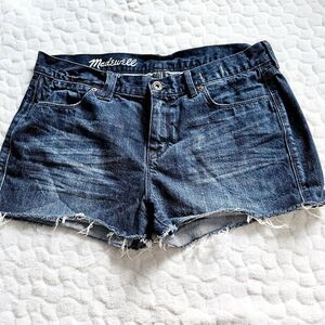 Madewell distressed denim shorts 29 dark wash